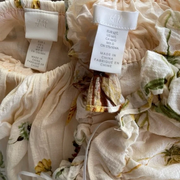 H&M Wildflower Collection Crop Top and Skirt Set sz L - Picture 13 of 13